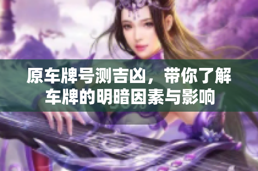 原车牌号测吉凶，带你了解车牌的明暗因素与影响